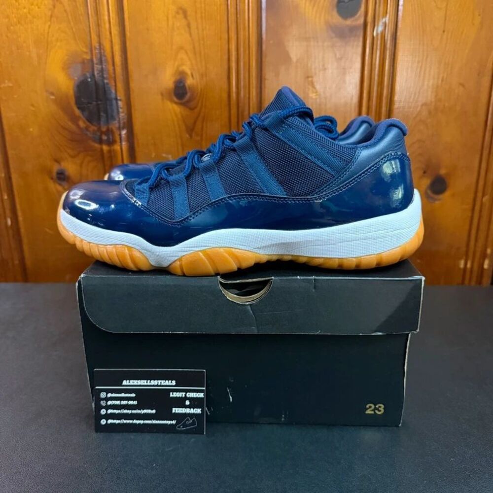Jordan 11 Low Retro 2016 Navy Gum Bottom Size 10.5 men